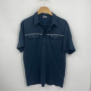 J. Lindeberg Fieldsensor fabric Mens golf Polo navy blue Sz L